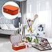 Ipetboom Creative Jewelry Organizer PU Storage Box Medium Orange with Mirror Practical Divided Container for Jewelry and Cosmetics Portable Fashionable Display Case with High Hardness