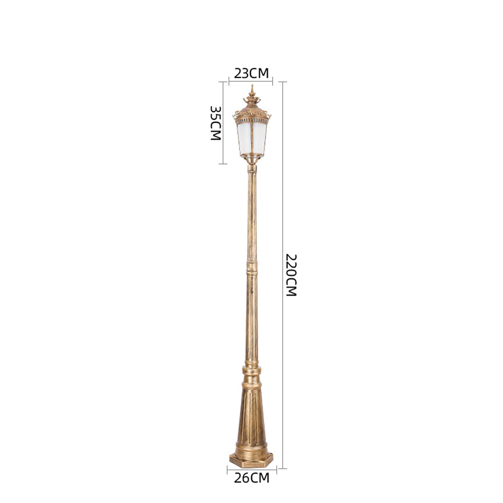 Generisch Wysoki maszt lampy ogrodowe, super jasne latarnie zewnętrzne, oświetlenie ścieżek, latarnie kolumnowe, do ogrodu, 23 x 35 x 245 cm, trwałe i odporne na warunki atmosferyczne