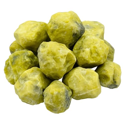 Image of Amazing Gemstone 2 Pieces Serpentine Raw Crystals and Healing Stones, Natural Rocks for Tumbling and DIY Raw Stones and Crystals