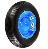 NK Set of 2 WFF16BK Flat-Free Wheelbarrow Tire with Ribbed Tread 6'-Inch Centered Hub 5/8'-Inch Bearings - 15.5'-Inch Tire Diameter, 4.80/4.00-8