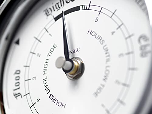 Tabic Tide Clock, Chrome Plated Brass Tideclock, Heavy Brass And Electroplated With Chromium (1/2Kg), Classic Nautical Clock, Gift, Tidal Fishing Coastal Clock, Handmade In England #TOP5