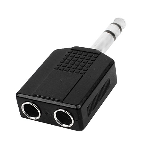 uxcell Mono 6.35mm Male Jack to Dual 6.35mm Female Socket Splitter Adapter Connector