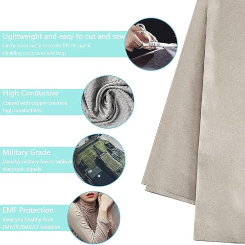 Gorgecraft DIY-WH0430-462A-US16 514 * 1106Mm Emf Protection Fabric Faraday Fabric Polyester Emi Rf & Rfid Shielding Copper Fabric Faraday Cage Protection Diy Enclosure Wireless Shield thumb #5