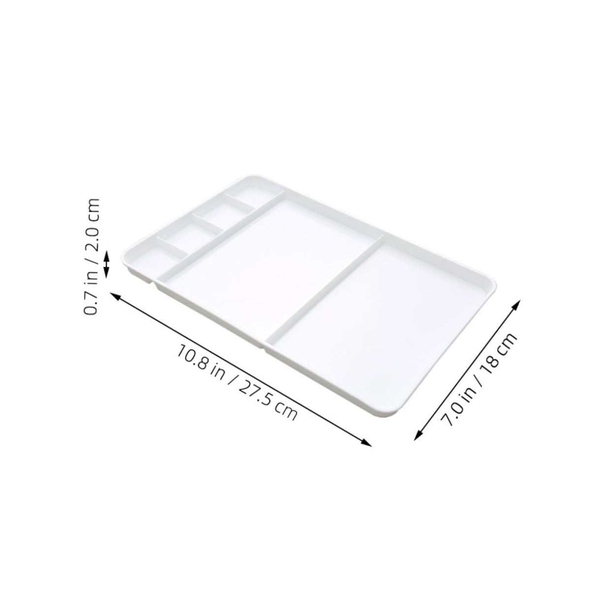 Palette de Peinture Carrée à Compartiments en Plastique PP Blanc