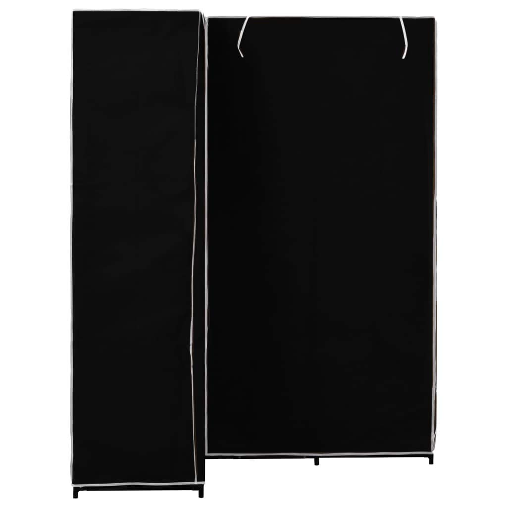 SKM Armario esquinero negro 130 x 87 x 169 cm, peso: 4,45 kg, 282449
