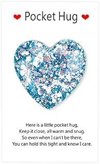 A Little Pocket Hug Heart with Pocket Hug Card, Pocket Hug Token, Keepsake Ornament Gifts for Her,friends,lovers,Mothers, Encourage Gift for Birthday Valentines Wedding