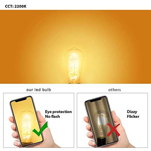 LVWIT E27 Screw Bulb,5W Led Edison Bulb E27,35W Equivalent,Spiral Filament Bulb,E27 Vintage Light Screw Bulbs,400LM,2200K Warm White,Non-Dimmable (3 PCS) - Image 4