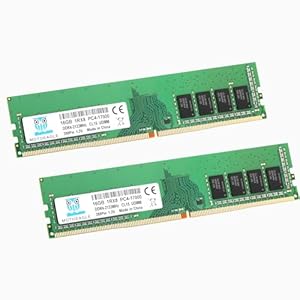 [32GB DDR4 RAM] 2X 16GB DDR4 2133MHz DIMM PC4-2133P PC4-17000 UDIMM Non-ECC 1Rx8 1.2V CL15 288pin Desktop Computer Memory