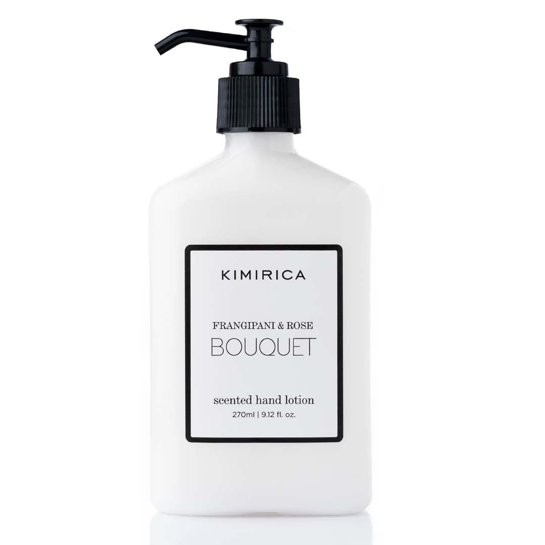 Kimirica Bouquet Hand Lotion with Goodness of Frangipani and Rose, 100% Vegan & Paraben Free, (Frangipanis & Rose)