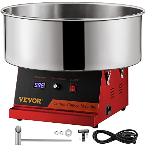 VEVOR Electric Cotton Candy Machine, 19.7-inch Cotton Candy Maker, 1050W Candy Floss Maker, Red Commercial Cotton Candy Machine with Stainless Steel Bowl and Sugar Scoop, Perfect for Family Party VEVOR Electric Cotton Candy Machine, 19.7-inch Cotton Candy Maker, 1050W Candy Floss Maker, Red Commercial Cotton Candy Machine with Stainless Steel Bowl and Sugar Scoop, Perfect for Family Party
