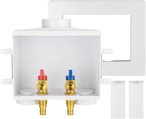 EFIELD Conexión de expansión PEX-A de doble drenaje de 12 pulgada x caja de salida de lavadora MHT de 34 pulgadas