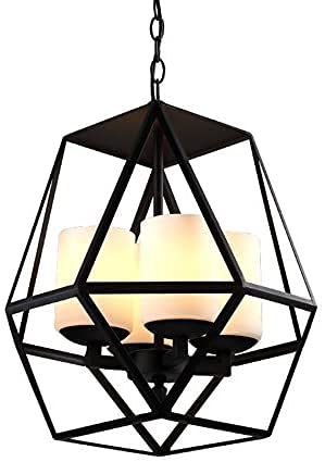 Lustre suspension cage en fer forgé au design créatif nordique pour hôtel