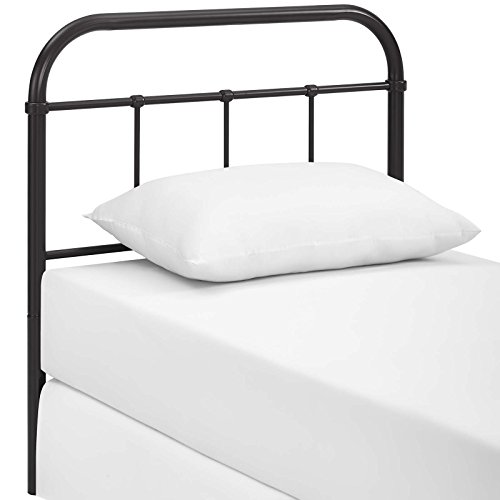 Image of Modway Serena Rustic Farmhouse Style Steel Metal Twin Headboard Antique Size in Brown
