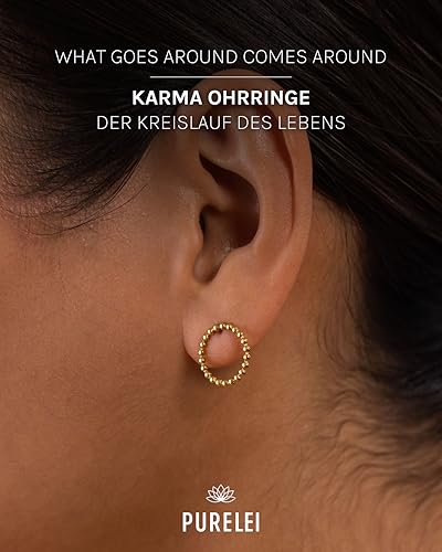 Purelei Karma Ohrringe (Gold) – Damenohrringe aus langlebigem Edelstahl – Wasserfeste Ohrringe Damen – 1,5 cm Durchmesser… – Ansicht 2