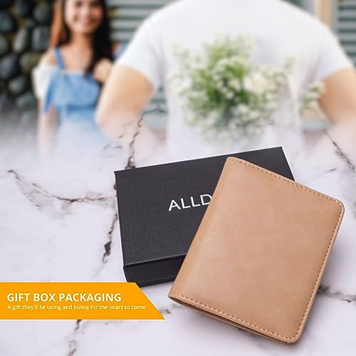 Image of Alldaily Small RFID Wallet for Women Slim Compact Bifold Pocket Ladies Travel Mini Purse (Apricot)