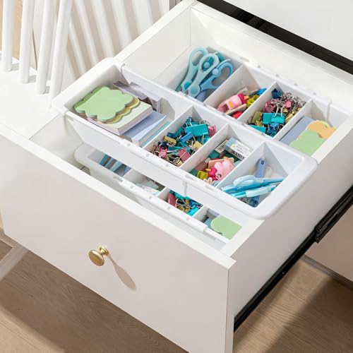 BrightRow 3 Pcs Expandable Drawer Organizer Bins Adjustable Deep Drawer