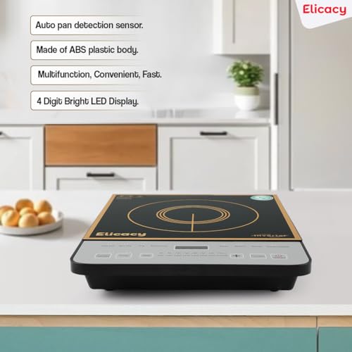 Image of Crystal Glass 2000 W Touch Panel Induction Cooktop | Induction Cooktop With Automatic Voltage Regulator | High Voltage Surge Protection | Comes With 1 Year Warranty