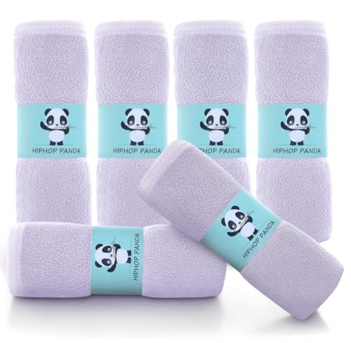 HIPHOP PANDA Baby Washcloths, Rayon Made from Bamboo - 2 Layer Ultra Soft Absorbent Newborn Bath Face Towel - Reusable Baby Wipes for Delicate Skin -...