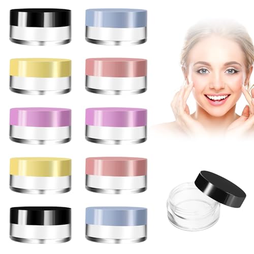 Small Travel Containers 10 Pcs 10 Gram Travel Containers for Creams Sample Container Travel Jars for Creams Sample Jars Cosmetic for Lip Balms Makeup Eye Shadows Beads Trinkets