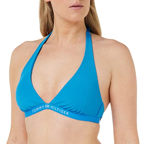 Tommy Hilfiger Damen Bikinitop Triangle Herausnehmbare Polster, Blau...