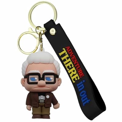 AUTOZOCO Llavero Carl, Película UP, dibujos animados, Colgante, Porta llaves de Carl, Llavero 3D UP, Compatible con Disney, Silicona | Ya disponible en tu tienda friki favorita! En mundofriki.es!