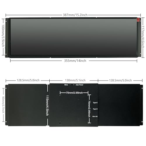 Image of wisecoco LCD Touch Monitor 2K 2560x720 Bar IPS Display DIY Kits HDMI USB C Secondary Monitor for Corsair iCUE 4000X 4000D PC Case Aida64 CPU GPU RAM Temperature Speed Display
