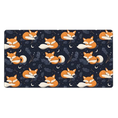Tapis de souris en caoutchouc renard endormi avec base antidérapante et contours renforcés