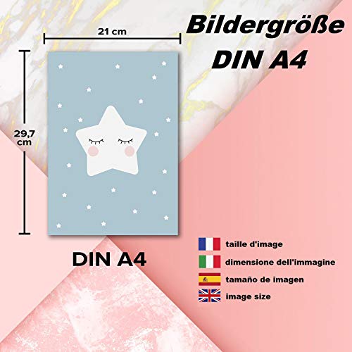 4Good Afbeeldingen kinderkamer, modern, Nordic Moon, sterren, zon, zon, maan, sterren, fotoset, jongens, meisjes… - Afbeelding 6