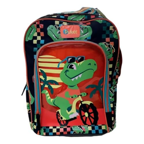 PUKET - Mochila Infantil Escolar com Rodinha pequena Puket Dino Preto