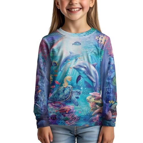 Image of Uourmeti Long Sleeve Tops for Boys Graphic T Shirts Teen Girls Active Pullover Tees