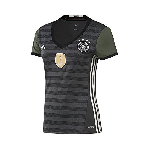 adidas Damen UEFA EURO 2016 DFB Auswärtstrikot Replica, dunkel grau/weiß/grün, 2XS, AA0113