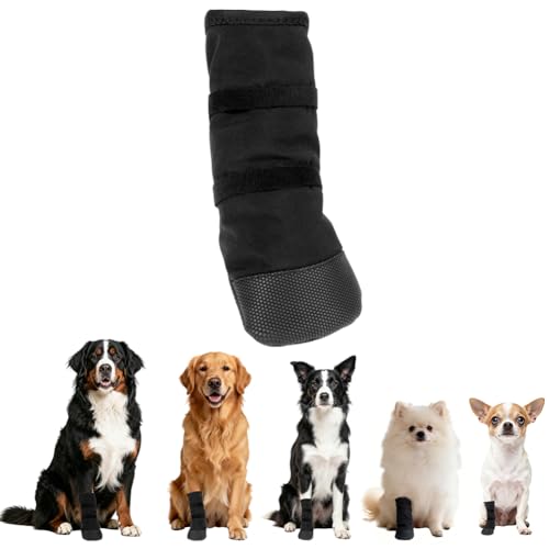 OSDUE Antideslizantes para Perros, Protector de Pata Botas para Perro Zapatos Impermeables Ajustable Lavable Antideslizante con Velcro Botas de Curación de Heridas para pequeños, medianos y Grandes M