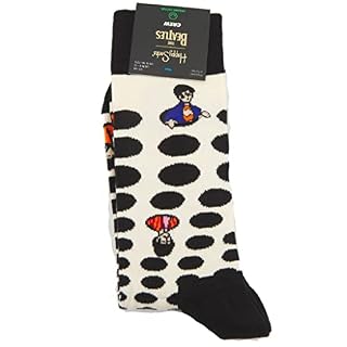 Happy Socks The Beatles Chaussettes à pois Multicolore 1, multicolore, Small/Medium - Les Beatles, Paul McCartney, John Lennon, RIngo Starr, George Harrison