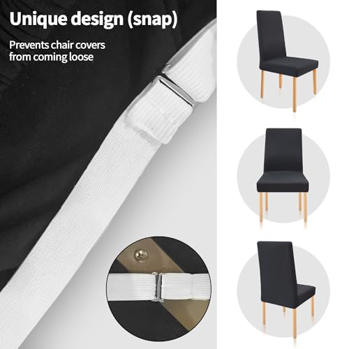 Zindoo Dining Chair Covers Set of 4, Stretch Modern Chair Slipcovers for Dining Room Banquet Kitchen Wedding Party - Image 4