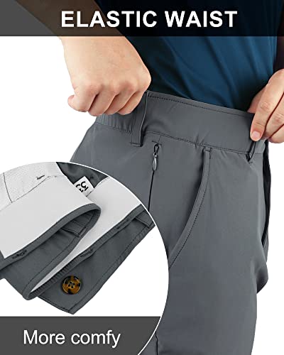 33,000Ft Men'S Golf Pants With 5 Pockets Classic-Fit Stretch Quick Dry Lightweight Upf 50+ Hiking Pants Grey thumb #5