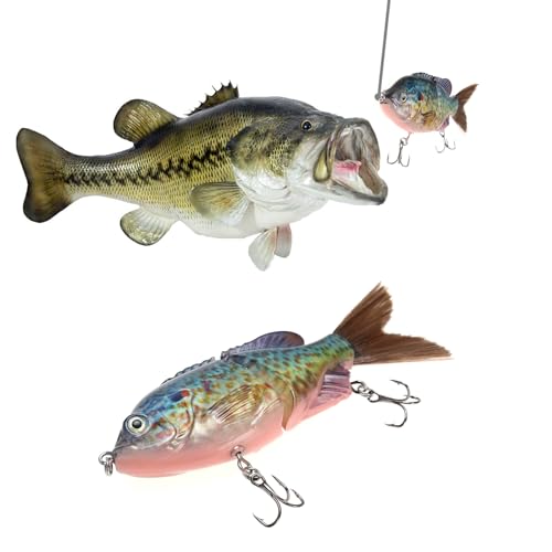 Leurre de pêche Bluegill Glide 125mm en ABS robuste à action de nage réaliste à 2 sections