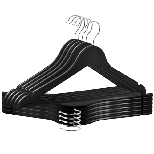 Perchas Ropa Negras Madera Marca ABHENG