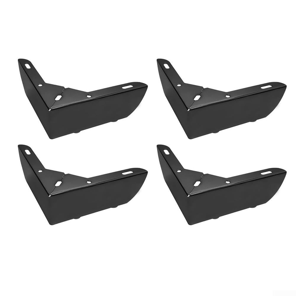 L Shaped Metal for Furniture Legs Set of 4 Sofa Cabinet Support Feet 2-In-1 Bedside Table Legs Adjustable Height Black Gold Silver(Black)