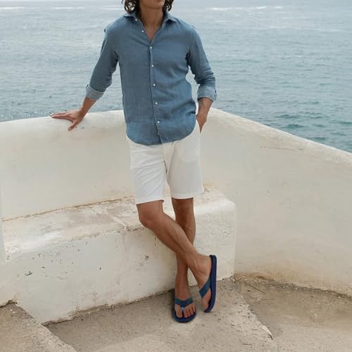 Image of KuaiLu Mens Flip Flops Arch Support Comfortable Summer Beach Thong Sandals Yoga Foam Cushion Slip on Slippers
