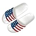 Vuriqeby House Slip On Shower Slippers Mens American Flag Print Casual Anti-Slip Outdoor Sandals Fashion Open Toe Thick Sole Slides for Travel Size 11.5 White Sole