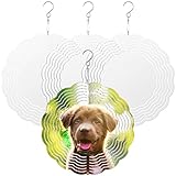 4 Pack 10 Inches Sublimation Wind Spinner Blanks,3D Aluminum Wind Sculpture Hanging,Spinners DIY Cra