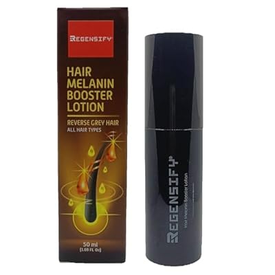 REGENSIFY Hair Melanin Booster Lotion 50 ml 1.69 Fl Oz [Anti Grey Hair Lotion with 2% Darkenyl, 1% Greyverse, 2% MelanoGray, He Shou Wu, Adenosine, Coenzyme Q10, SantEnergy, Biotin]