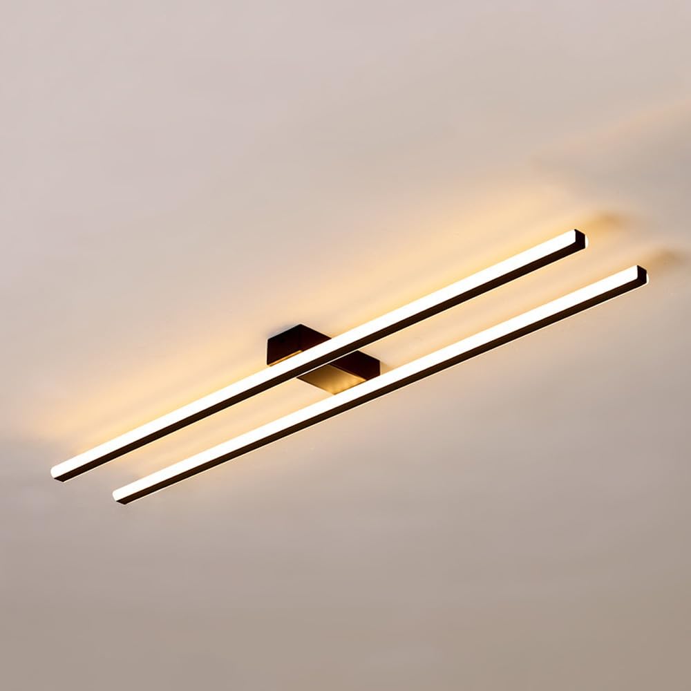 FAZRPIP 48cm/58cm/78cm LED Ceiling Light Modern Acrylic Linear LED Ceiling Lamp 30W/38W/50W Long Strip Close-to-Ceiling Lights For Living Room Bedroom Hallway Kitchen