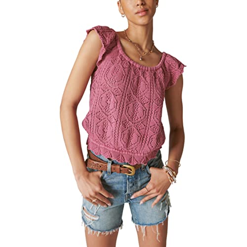 Image of Lucky Brand Womens Lucky Brand Women's Flutter Sleeve Knit PulloverPullover Sweater