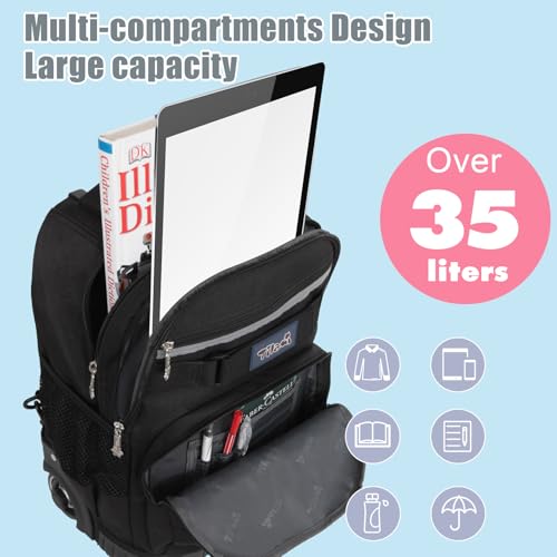 Tilami Rolling Backpack 18 inch Boys and Girls Laptop Backpack4