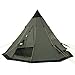 CampFeuer Tipi Tenda Spirit per 4 persone | tenda a colmo | 3.000 mm di colonna d'acqua | tenda indiana per campeggio, escursionismo | tenda a piramide (verde/oliva)
