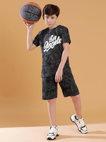 Image of Li'l Tomatoes Boys 100% Cotton Night Suit | Summer T-Shirt & Shorts Sleepwear Set | Soft & Breathable | 7-16 Years