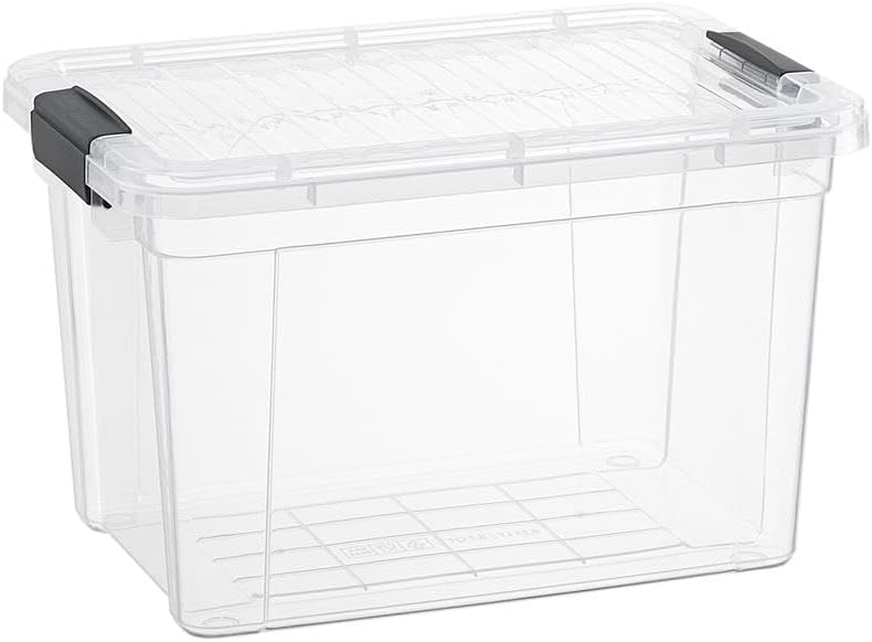 Superio Clear Storage Box with Lid, 4.75 Quart Plastic Container Bins for Organizing, Stackable Crates, BPA Free, Non Toxic, Odor Free, Organizers for Home, Office, School, and Dorm