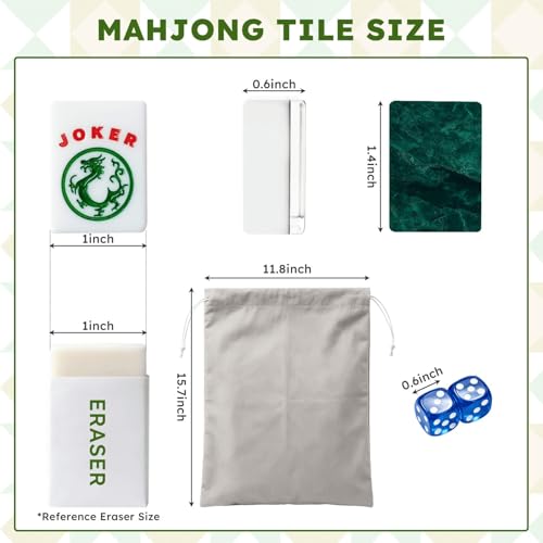 Juego Americano de Mahjong con 166 fichas acrílicas miniatura 2
