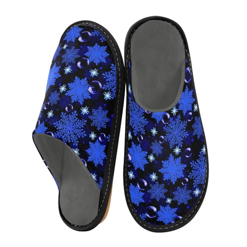 Slippers for Women Snowflakes Bubbles Glitter Pattern Soft Winter Warm Shoes Indoor Outdoor Non-Slip House Travel Slippers